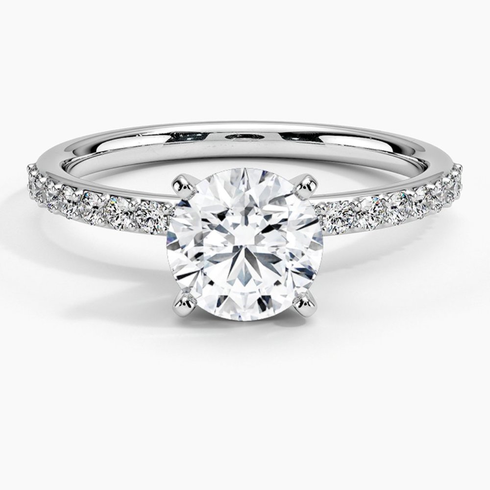 IGI 1.23 CTW Round Cut Lab Diamond Ring 14k Gold, F-VS1